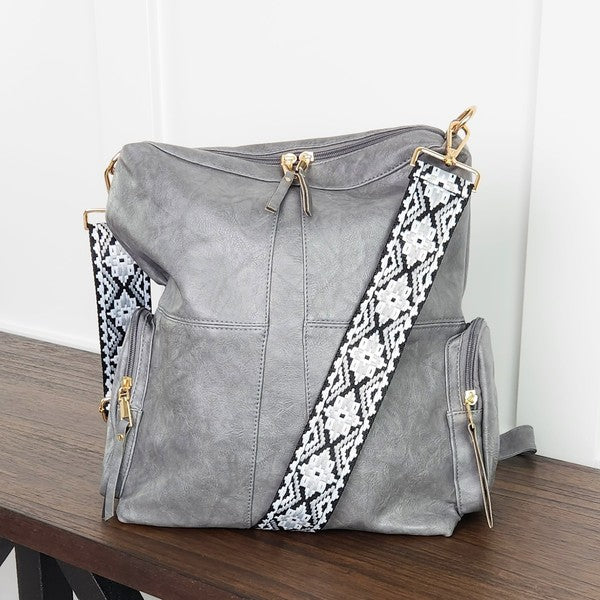 Charis Convertible Vegan Leather Backpack – 2 Strap Set
