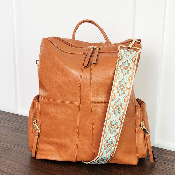 Charis Convertible Vegan Leather Backpack – 2 Strap Set