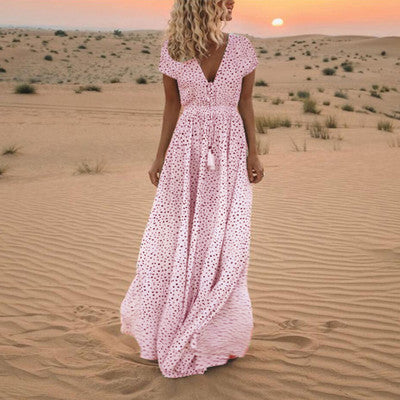 Sunset Dreams Polka Dot Boho Dress