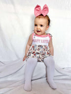 Smocked happy easter thumper tie romper