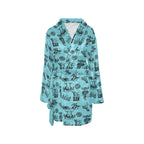 Baha Ranch Blue Cowboy Print Western Bath Robe