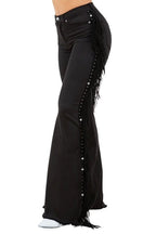GJG Denim Texas Sun Bell Bottom Jean in Black Denim