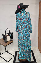 Baha Ranch All Turquoise Long Duster Dress