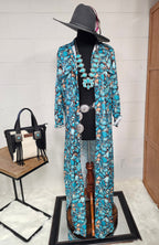 Baha Ranch All Turquoise Long Duster Dress