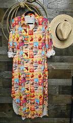 Baha Ranch Vintage Rodeo Poster Western Duster Dress