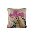Pink Cowgirl Horse Pillow Case