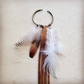 Boho Western Boot Bling Charm w/Leather Fringe
