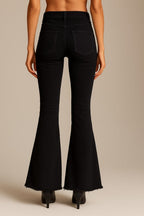 GJG Denim Red Suede Bell Bottom Jean