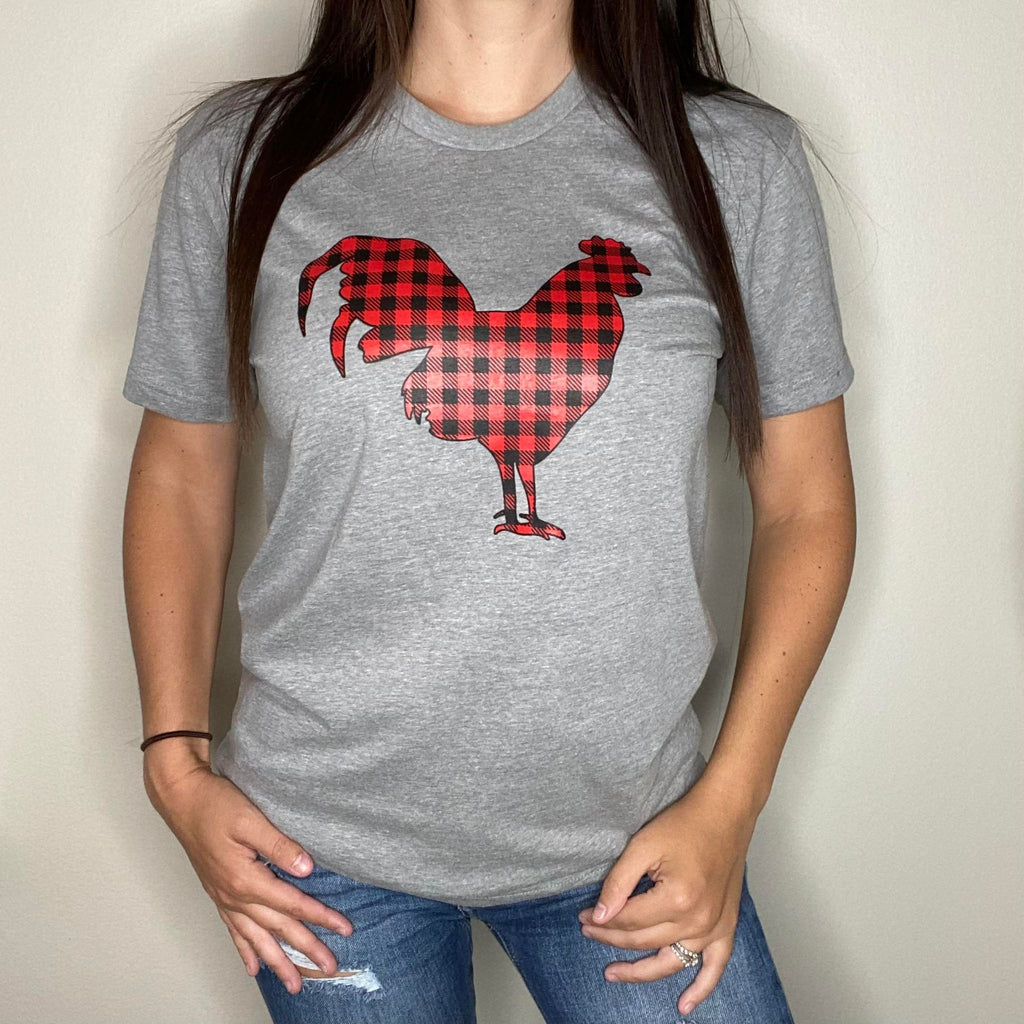 Buff Check Plaid Rooster Tee