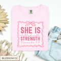 Coquette She Is Clothed With Strength Tee.