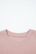 Solid Puff Sleeve Top and Drawstring Pants Set