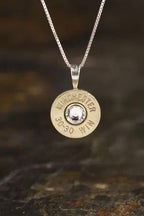 30-30 Sterling Silver Bullet Head Necklace