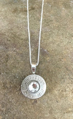 30-30 Sterling Silver Bullet Head Necklace
