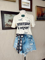 Wild Horses Western Vogue Cropped T-Shirt