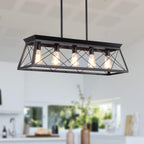 5-Light Farmhouse Pendant Linear Chandelier