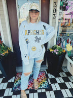 Custom Faux Patched Sweatshirt