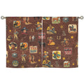 Vintage Cowboy Collage Western Curtains 28" x 40" Made in America