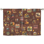 Vintage Cowboy Collage Western Curtains 28" x 40" Made in America