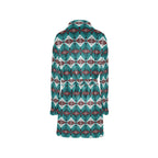 Teal Aztec Women's Western Bath Robe