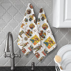 Vintage Cowgirl Collage Dish Towels Set of 2 Made in America