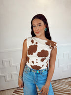 The Athens Top in Animal Print