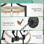 3-Light Rustic Farmhouse Pendant Light