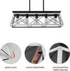 5-Light Farmhouse Pendant Linear Chandelier