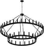 2 Tier Farmhouse Wagon Wheel Chandelier
