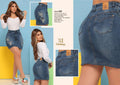 Colombian Denim Push Up Skirt - High Waist Shaping