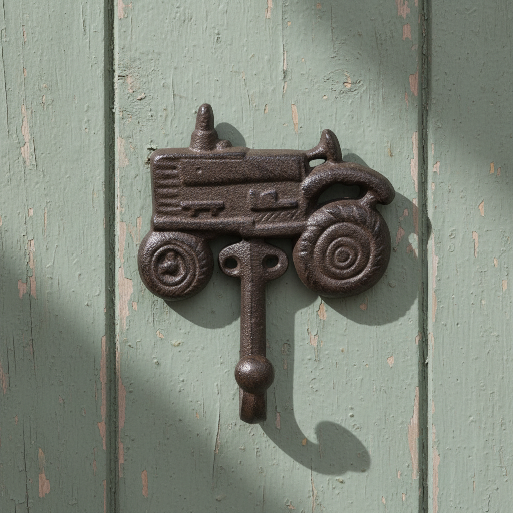 Charming Cast Iron Tractor Hook - Rustic Farmhouse Wall Accent