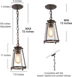 Farmhouse Pendant Lighting with Seeded Glass Shade
