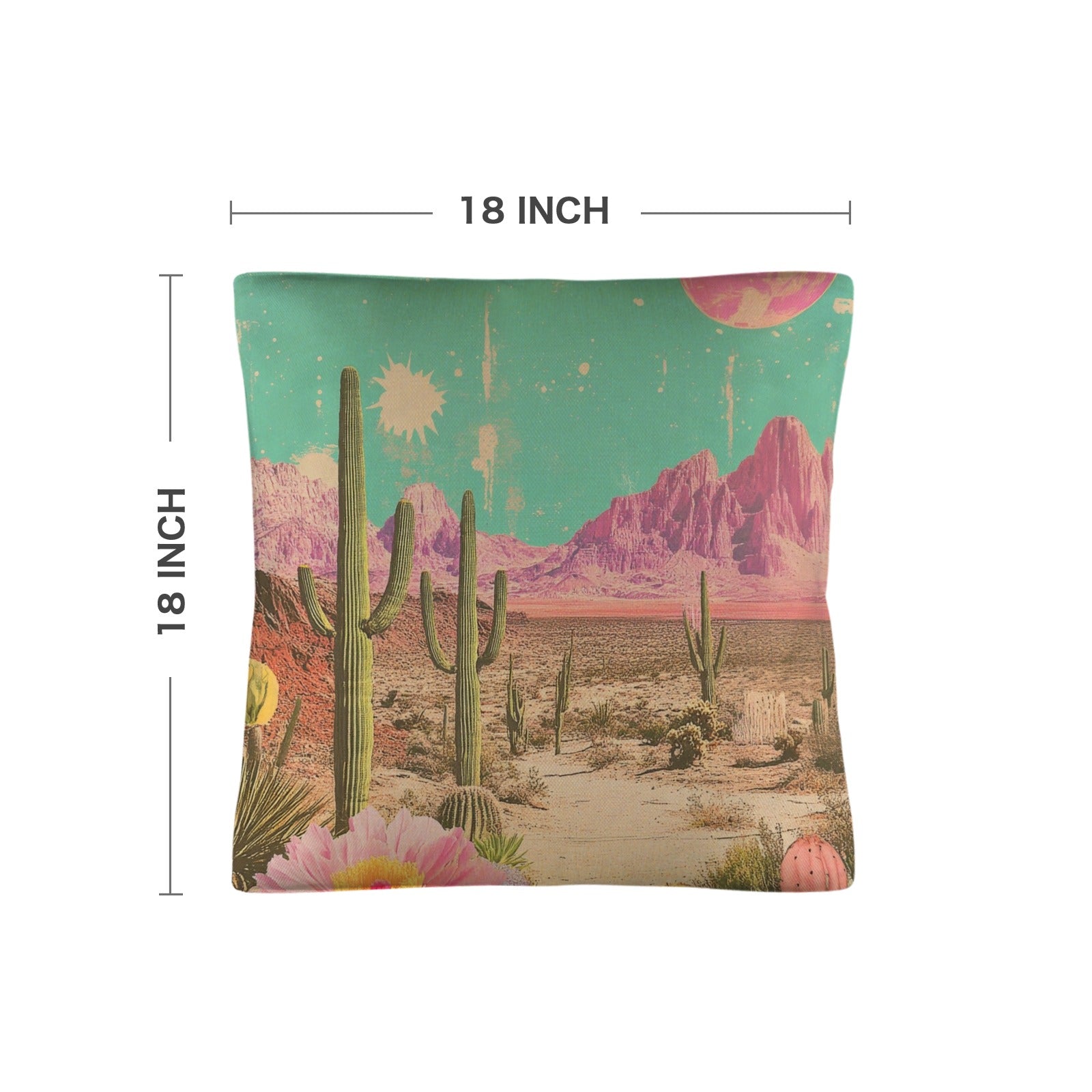 Baha Ranch Retro Pop Western Purple Mountain Desert Pillow Case Made in America