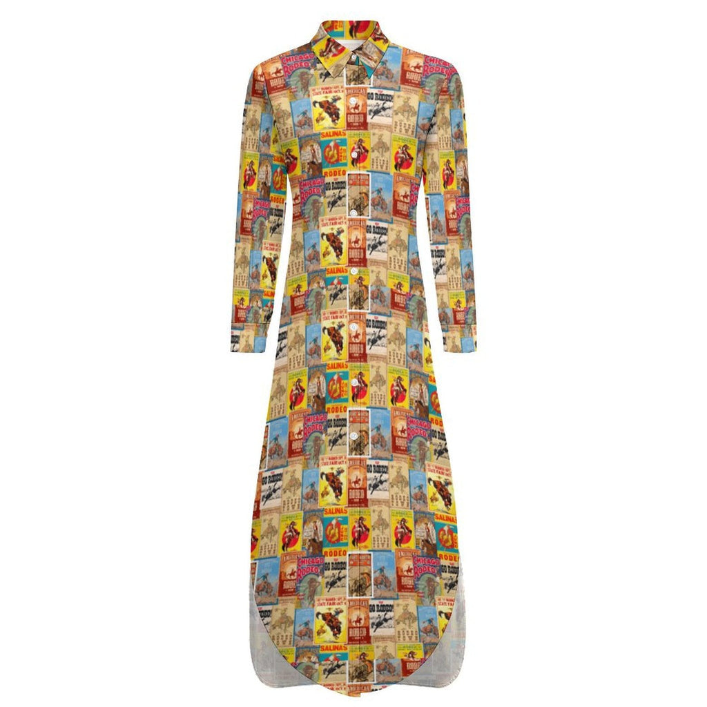 Baha Ranch Vintage Rodeo Poster Western Duster Dress