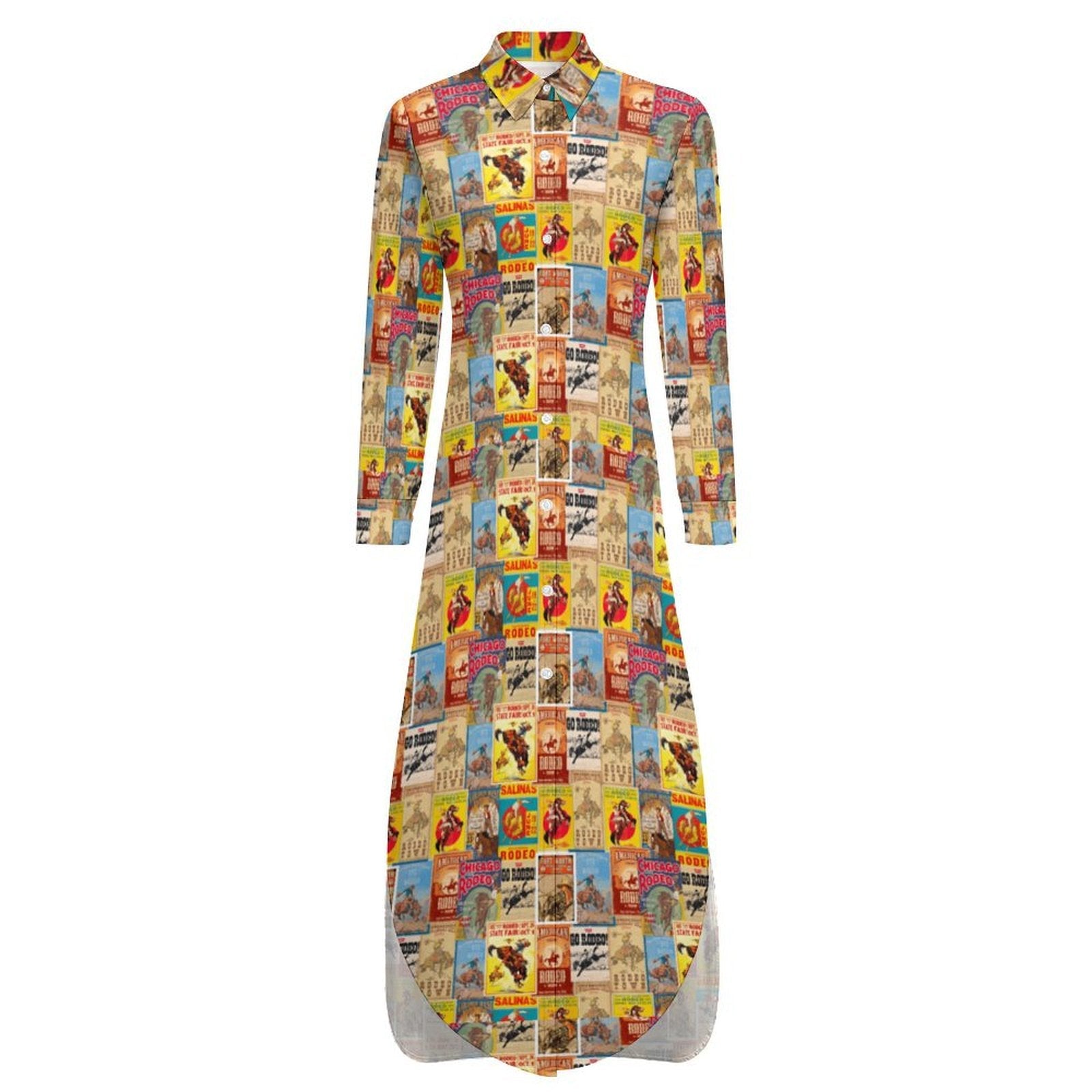 Baha Ranch Vintage Rodeo Poster Western Duster Dress