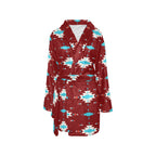 Burgundy Aztec Women's Western Bath Robe