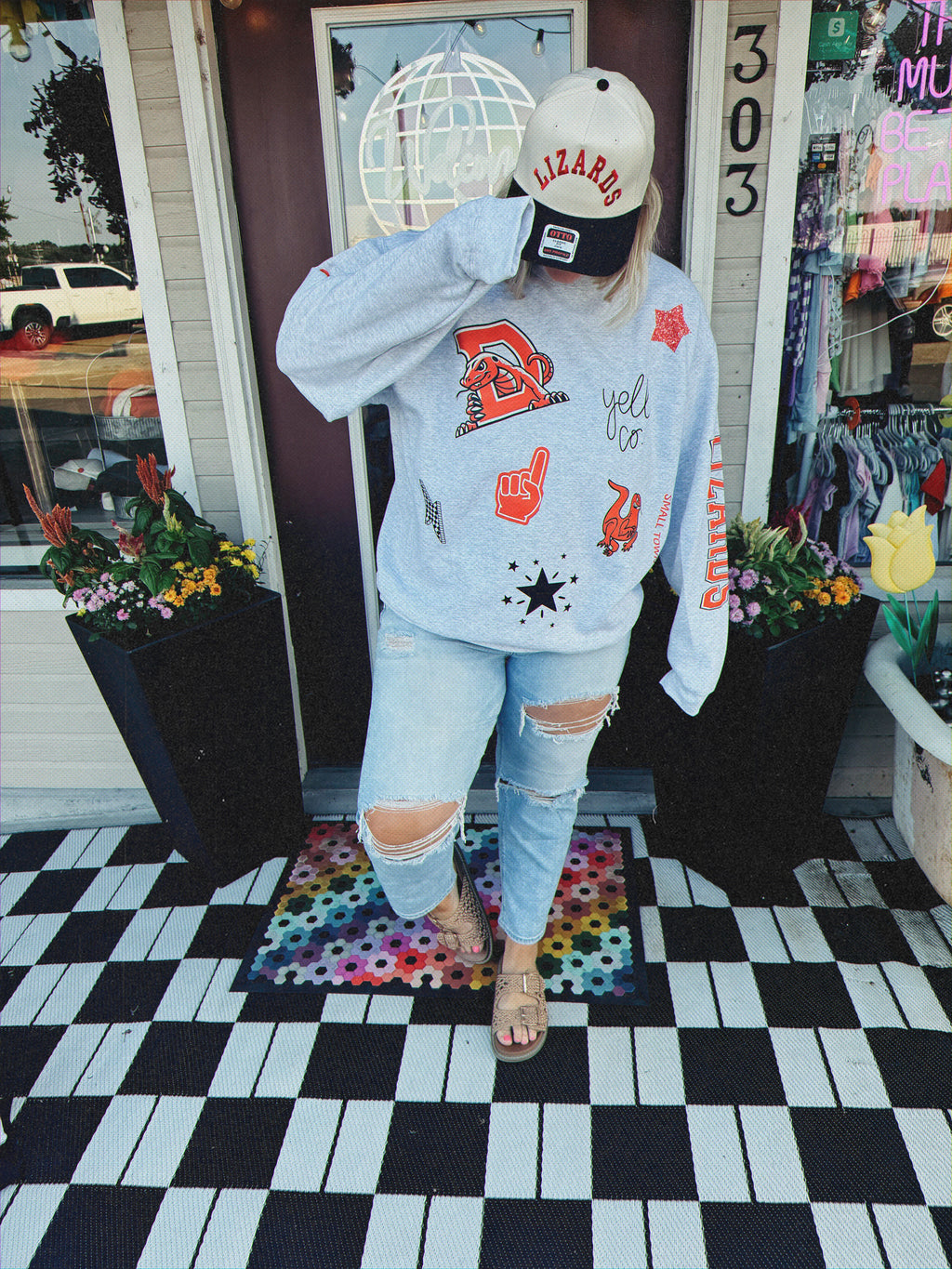 Custom Faux Patched Sweatshirt