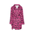 Baha Ranch Pink Cowboy Print Western Bath Robe