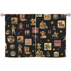 Vintage Cowboy Collage Western Curtains 28" x 40" Made in America