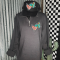 Silver hearts quarter Zip