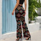 Baha Ranch Colorful Aztec Flare Pants