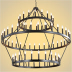2 Tier Farmhouse Wagon Wheel Chandelier