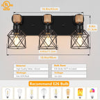 3-Light Farmhouse Vanity Light