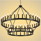 2 Tier Farmhouse Wagon Wheel Chandelier