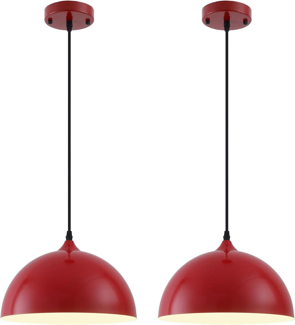 2 Farmhouse Dome Pendant Lights
