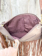 Southwestern Cowhide Fringe Crossbody Bag | Tooled Leather Western Purse