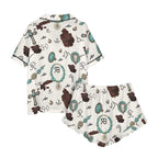 Baha Ranch Brands and Turquoise Western Satin Pajamas  Short Pajama Set