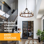 31" Farmhouse Wagon Wheel Chandelier