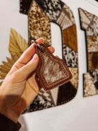 Cow Tag Cowhide Keychain