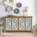 Accent Cabinet With 4 Doors Farmhouse Sideboard Buffet Cabinet
