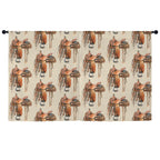 Saddle Print Window Curtain Drapes 52"x63" Made in America
